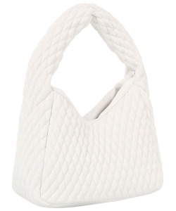 Quilted Single Handle Mini Tote Bag JYE-0498 WHITE
